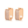 Arracadas Cuadradas Oro Rosa con Zirconia Aleah Jewelry