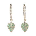 Arracadas Hojas con Zirconia Verde Aleah Jewelry