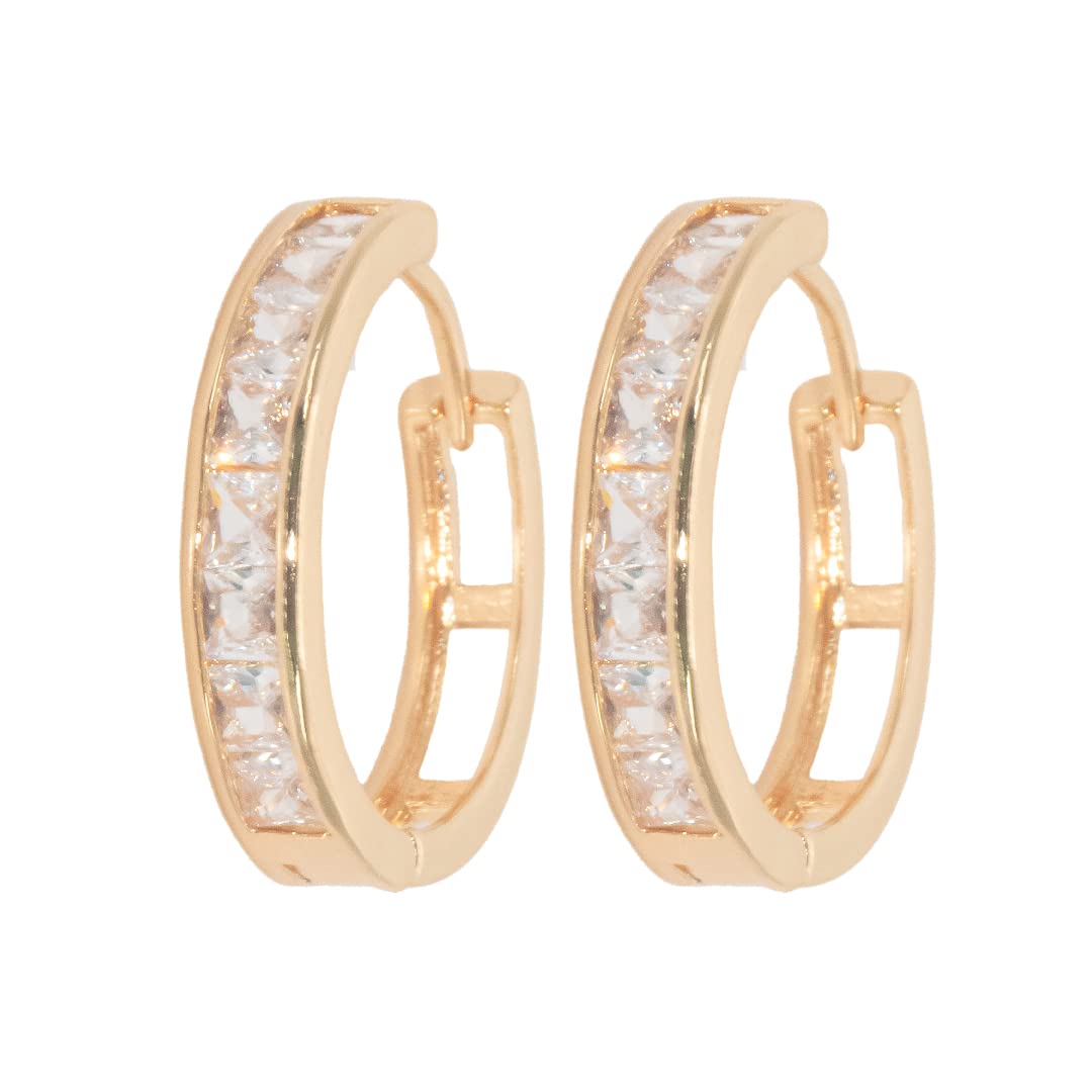Arracadas Blancas con Zirconias Aleah Jewelry