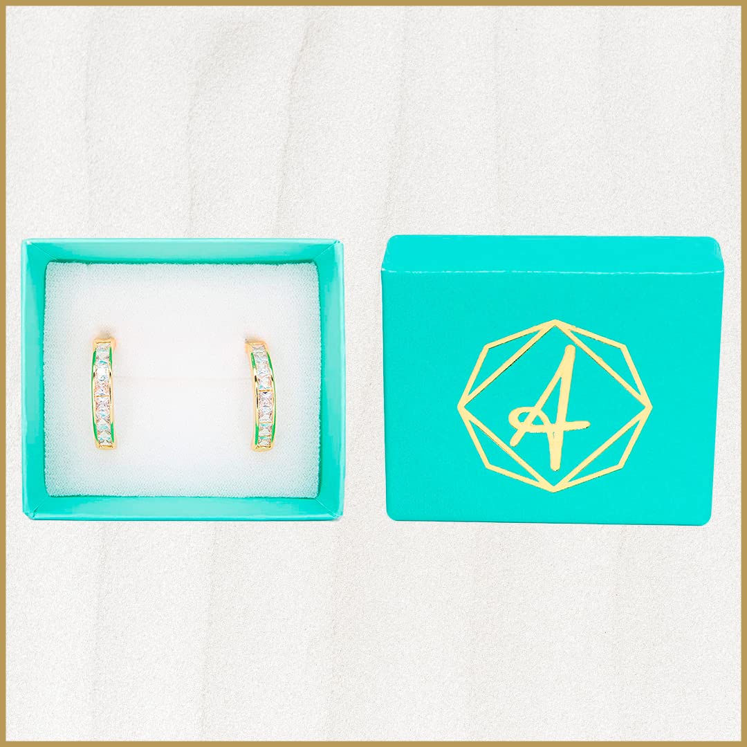 Arracadas Blancas con Zirconias Aleah Jewelry vista 2