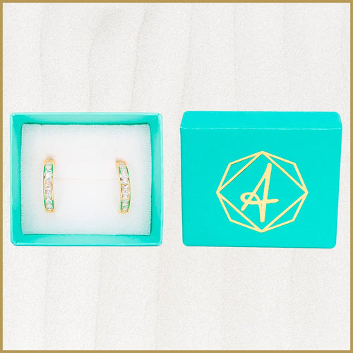Arracadas Blancas con Zirconias Aleah Jewelry vista 2