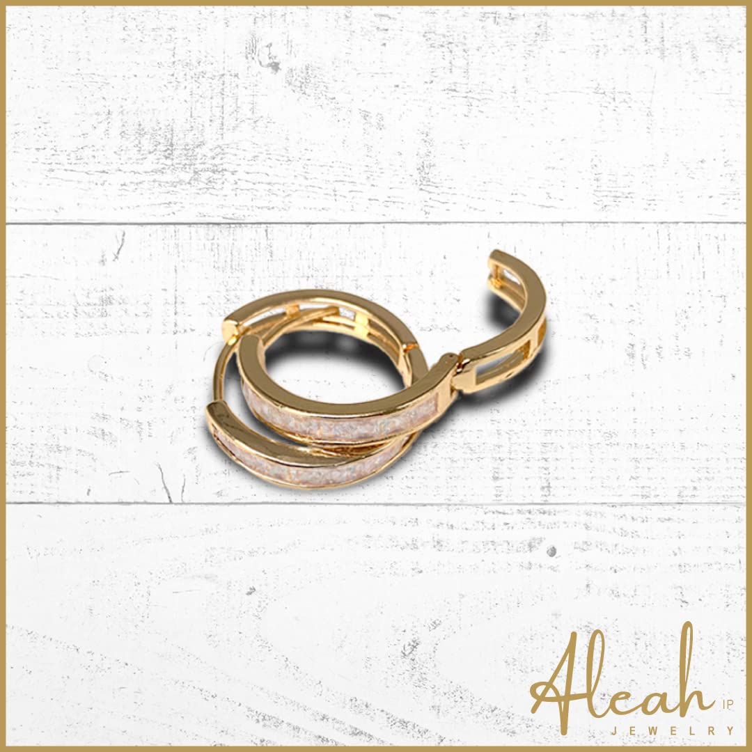 Arracadas Blancas con Zirconias Aleah Jewelry vista 4