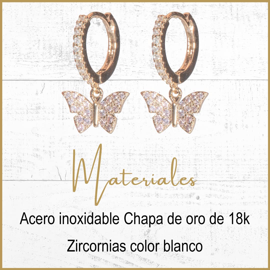 Arracadas Mariposa con Zirconias Aleah Jewelry vista 6