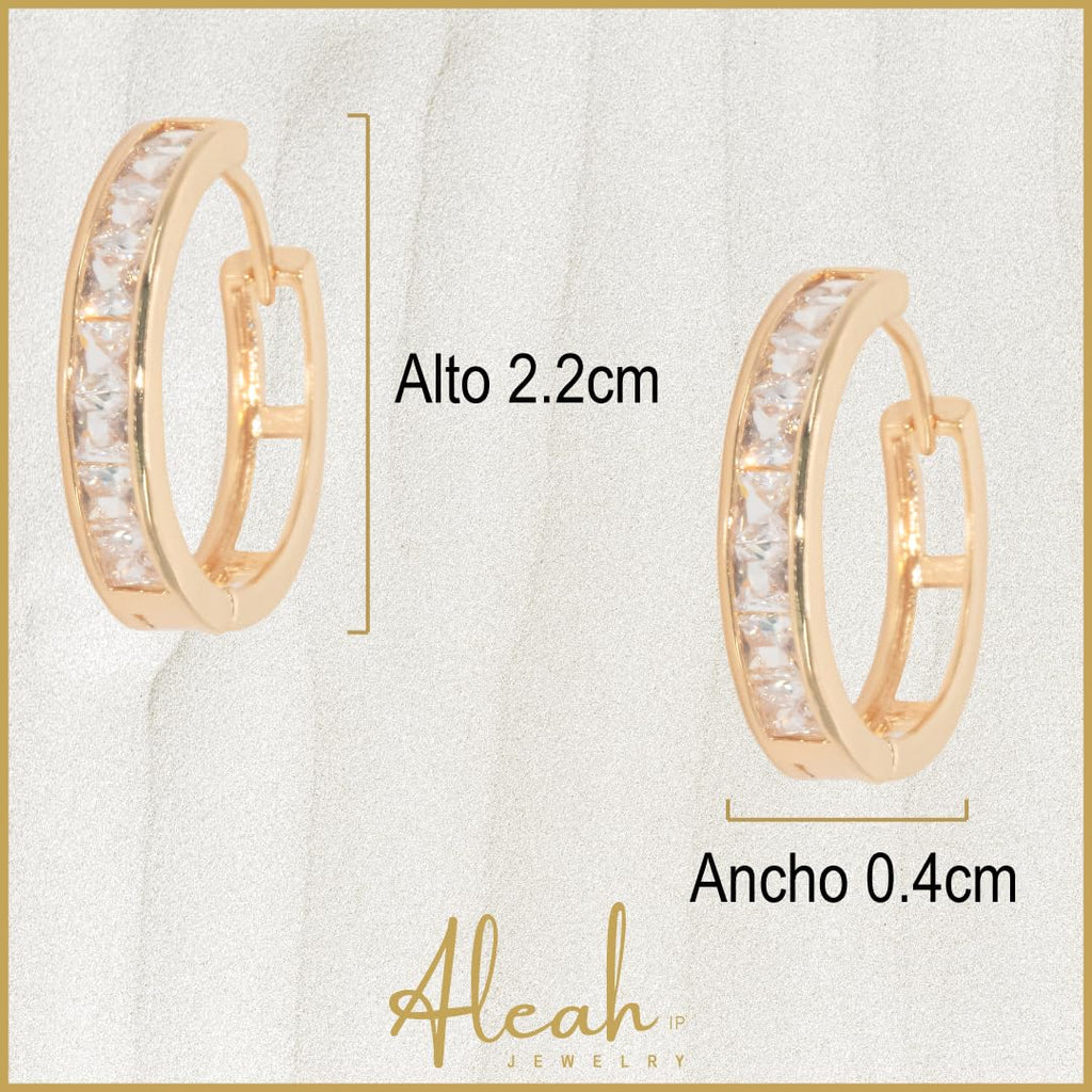 Arracadas Blancas con Zirconias Aleah Jewelry vista 5