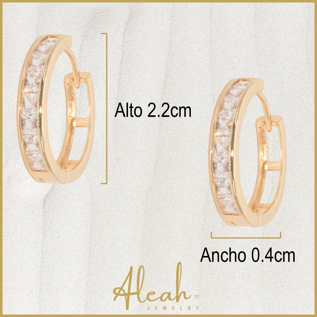 Arracadas Blancas con Zirconias Aleah Jewelry vista 5