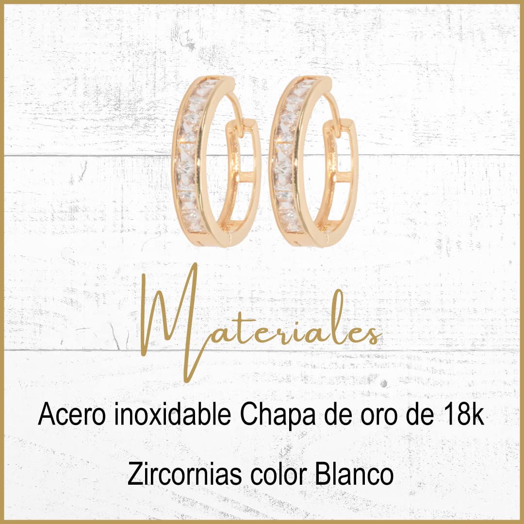 Arracadas Blancas con Zirconias Aleah Jewelry vista 6