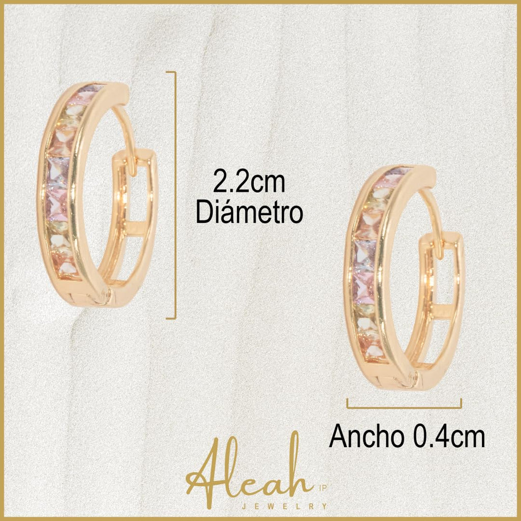 Arracadas Multicolor con Zirconias Aleah Jewelry vista 5