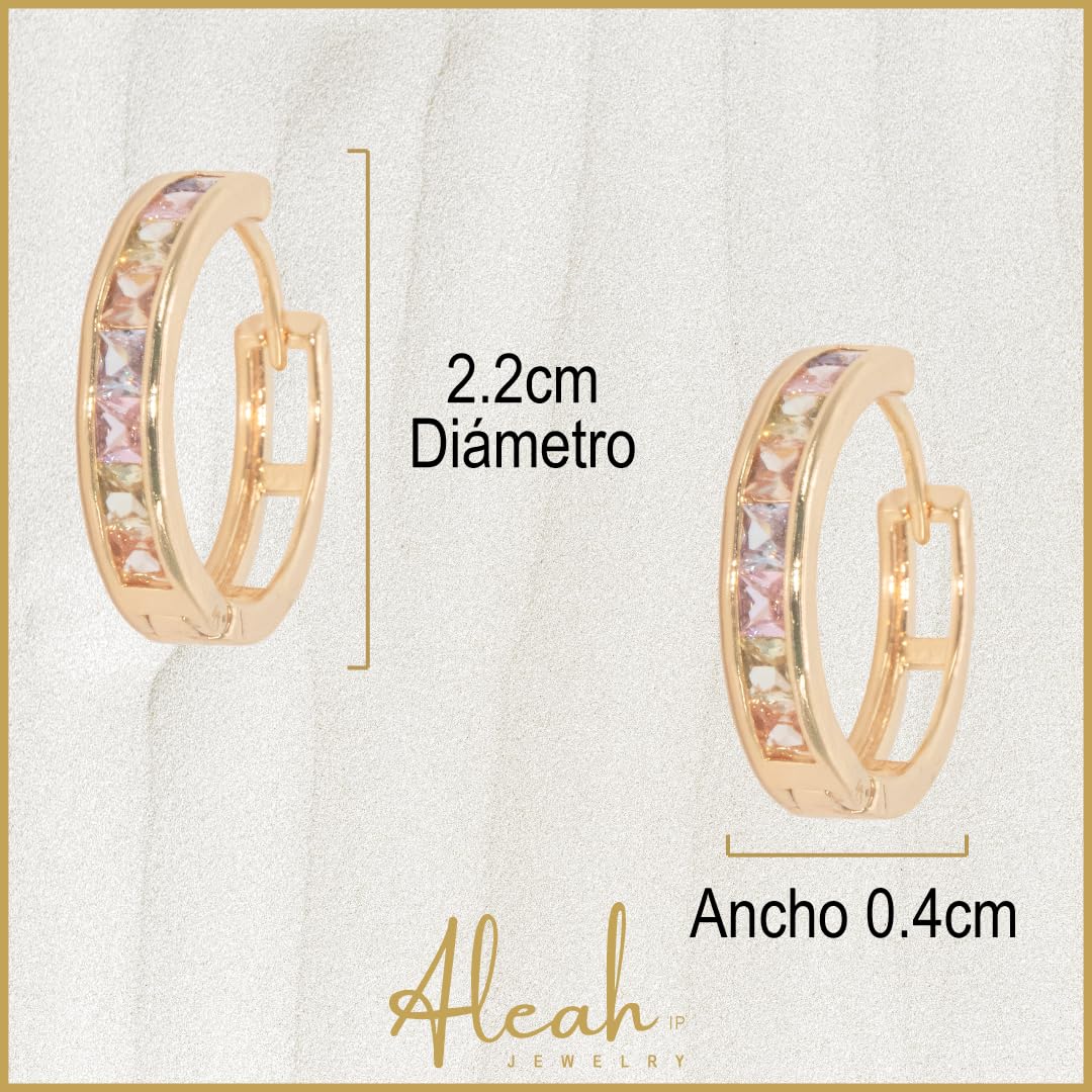Arracadas Multicolor con Zirconias Aleah Jewelry vista 5