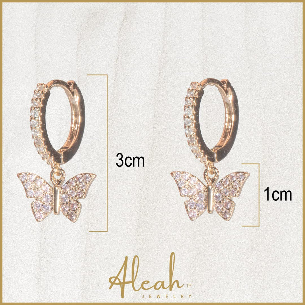 Arracadas Mariposa con Zirconias Aleah Jewelry vista 5