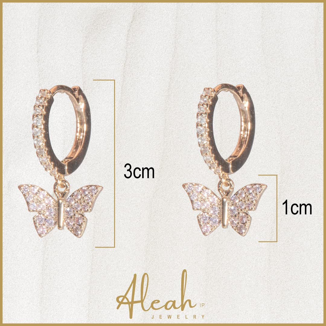 Arracadas Mariposa con Zirconias Aleah Jewelry vista 5