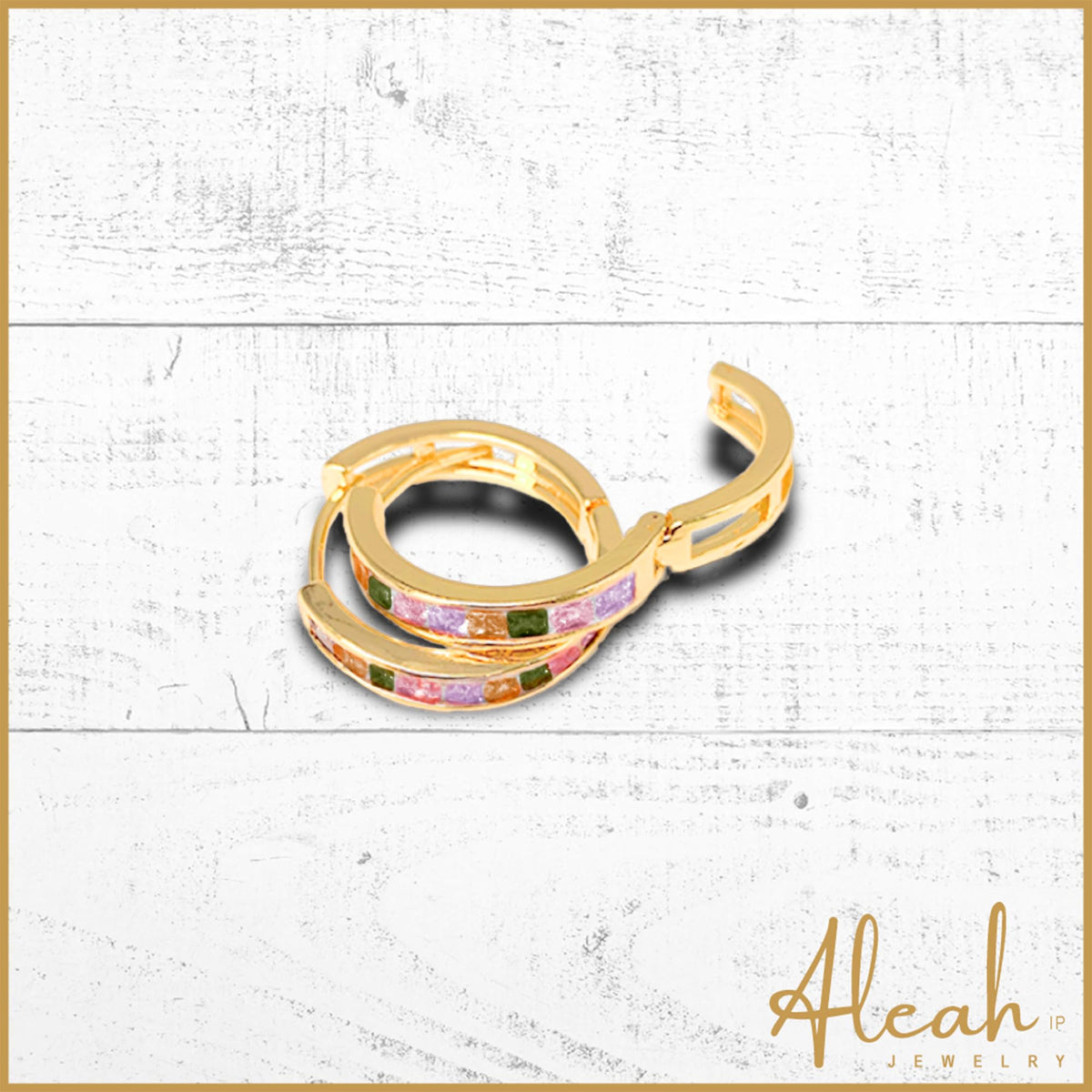 Arracadas Pastel con Zirconias Aleah Jewelry vista 4