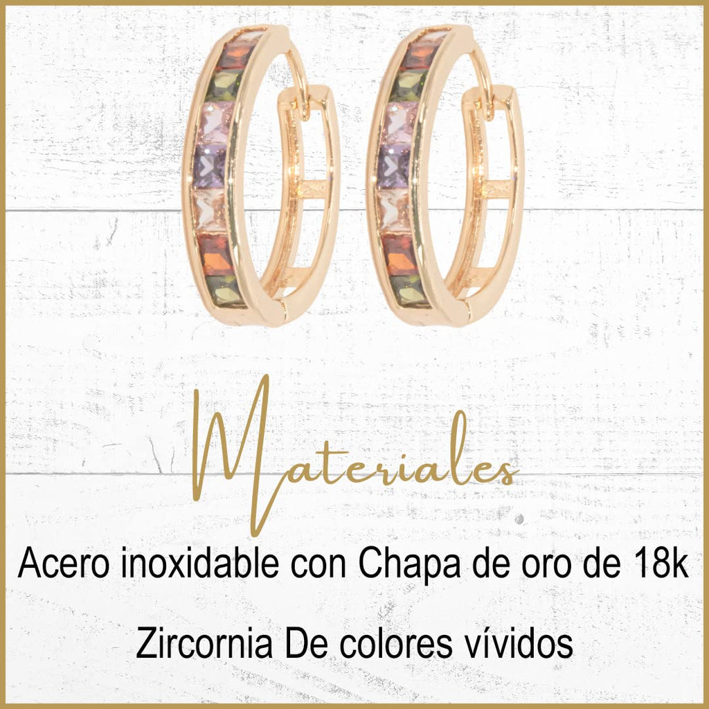 Arracadas Multicolor con Zirconias Aleah Jewelry vista 6