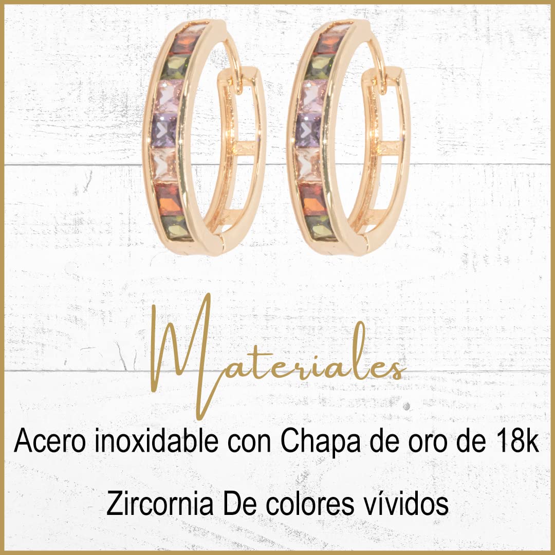 Arracadas Multicolor con Zirconias Aleah Jewelry vista 6