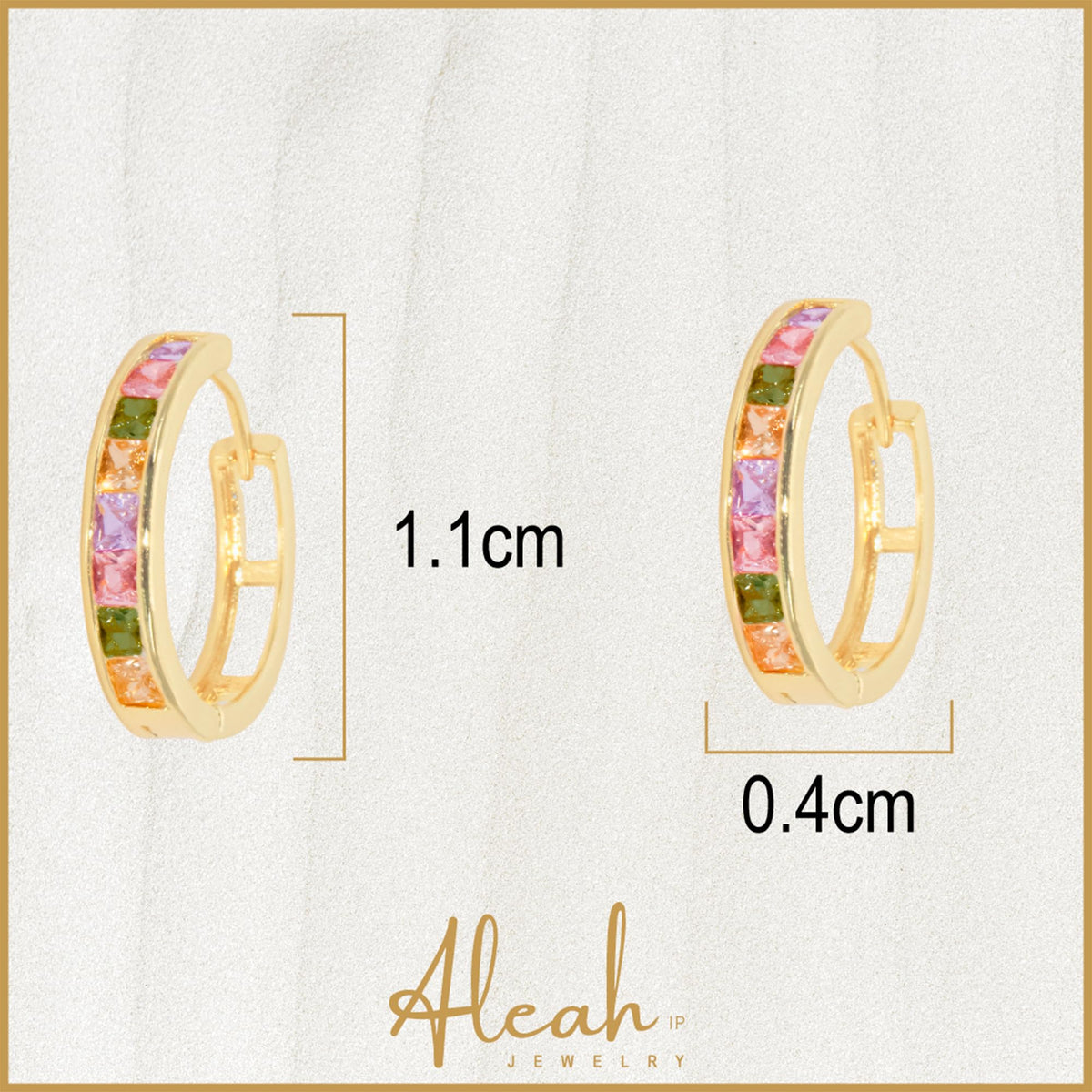 Arracadas Pastel con Zirconias Aleah Jewelry vista 5