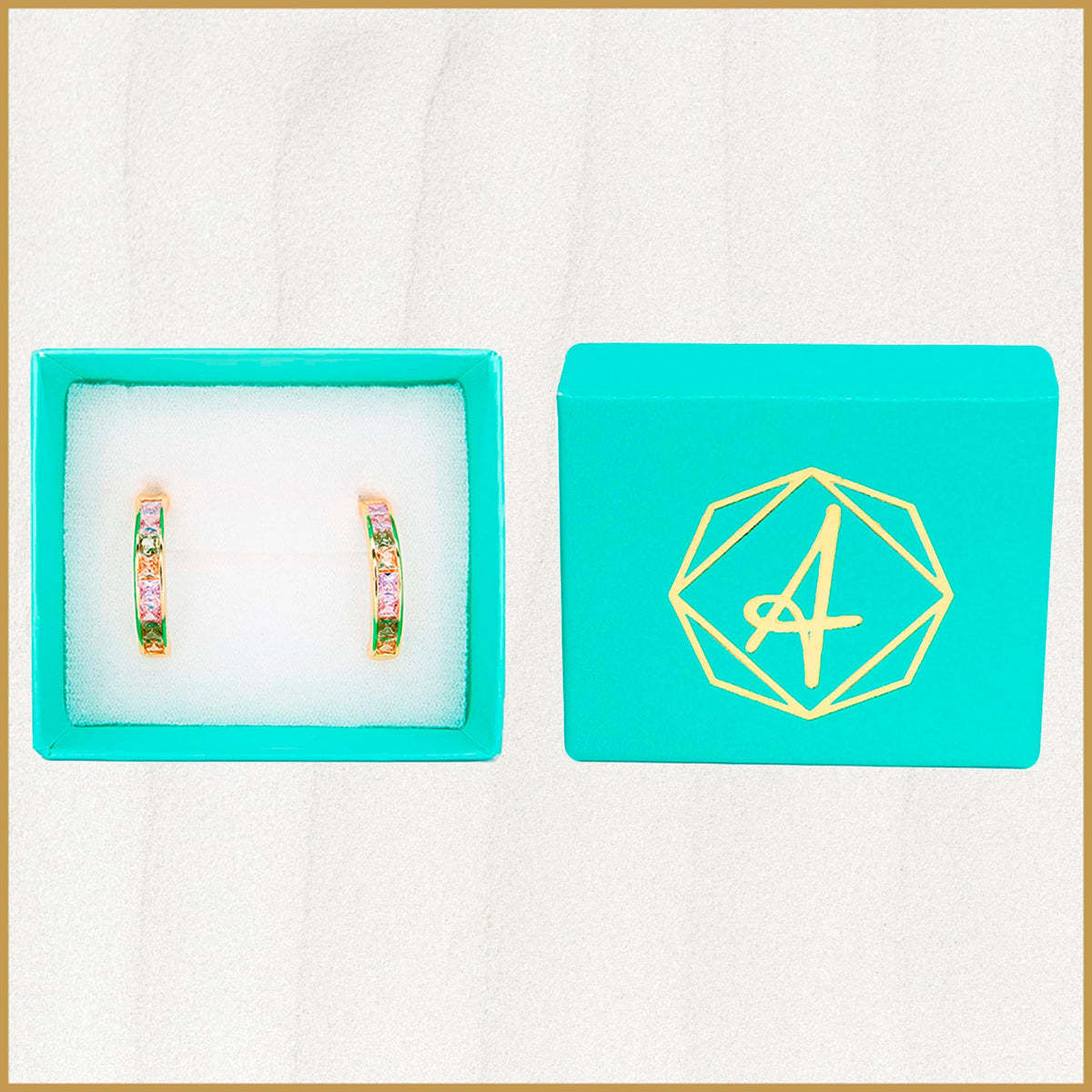 Arracadas Pastel con Zirconias Aleah Jewelry vista 2