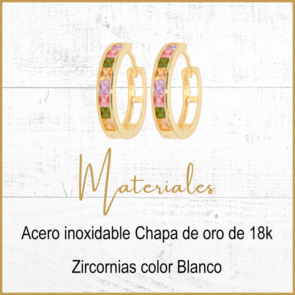 Arracadas Pastel con Zirconias Aleah Jewelry vista 6